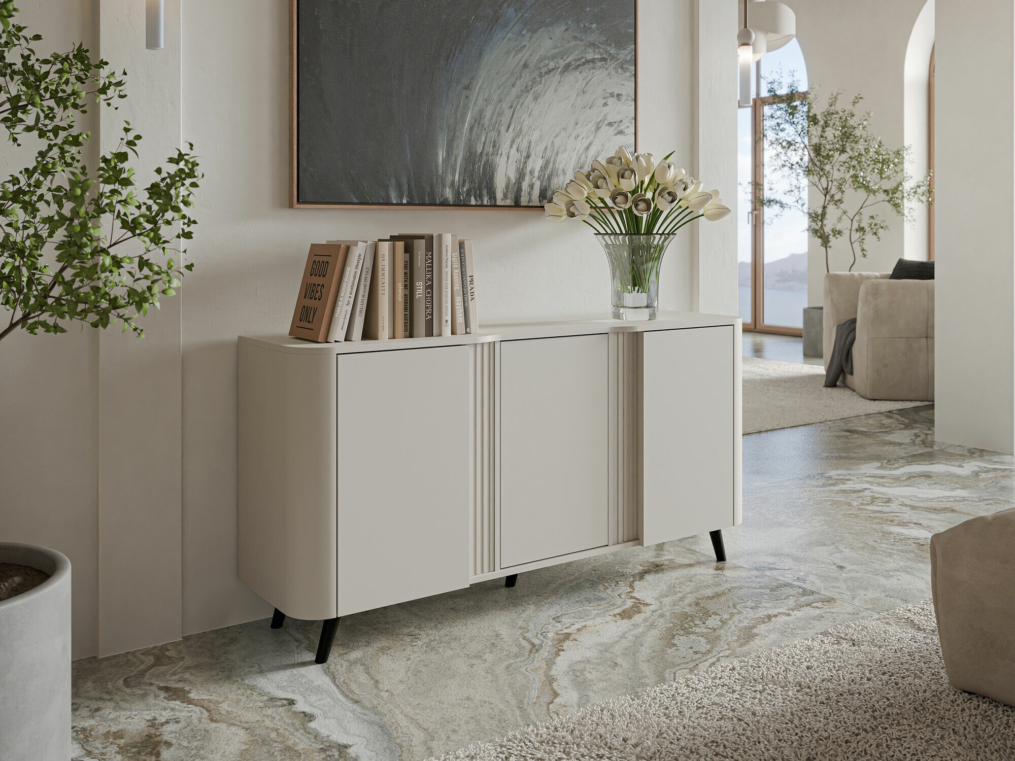 Dressoir Charlotte 201 (Kasjmier + Zwart)