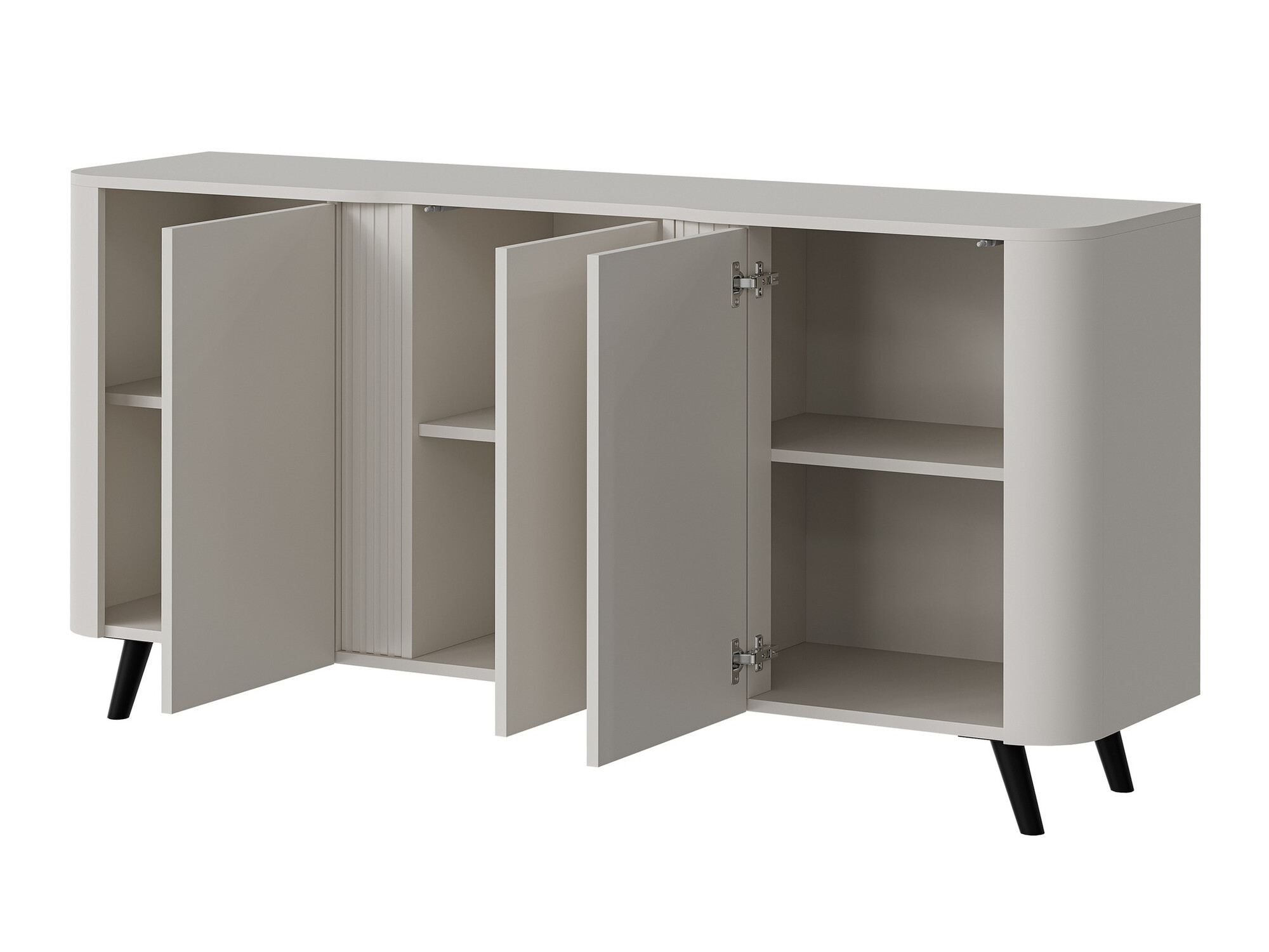 Dressoir Charlotte 201 (Zwart + Zwart marmer)