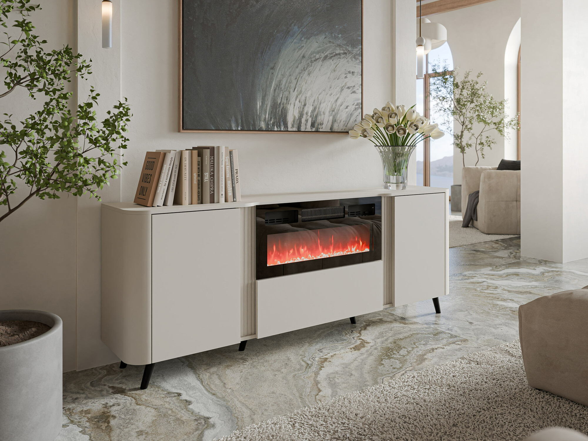 Dressoir Charlotte 202 (Kasjmier + Zwart)