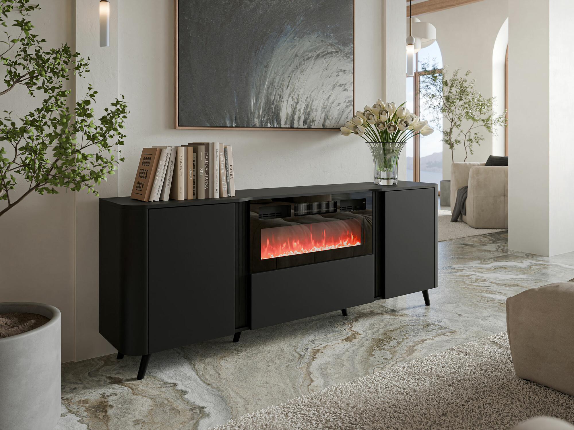 Dressoir Charlotte 202 (Zwart)