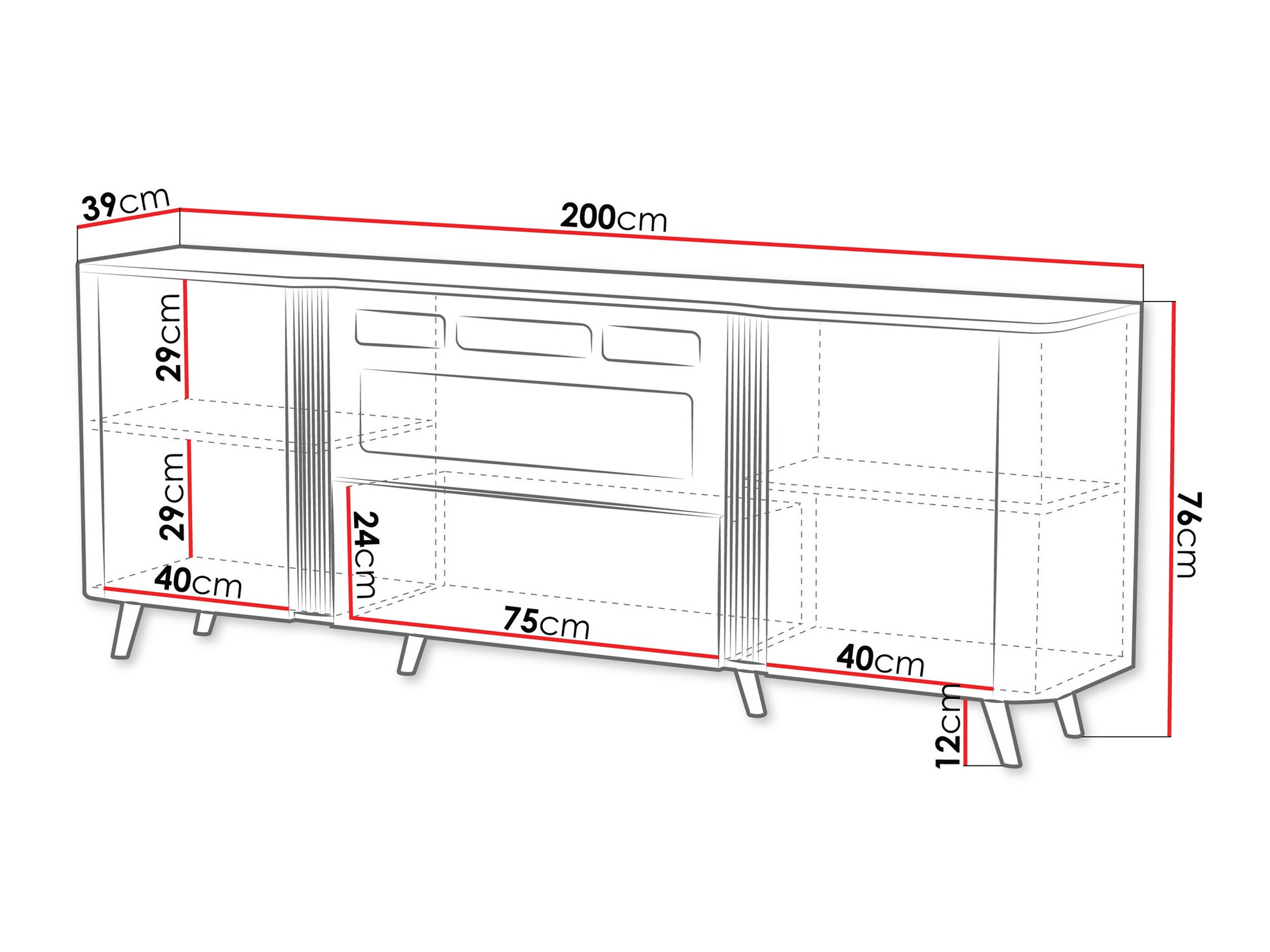 Dressoir Modus I (Kasjmier + Zwart)