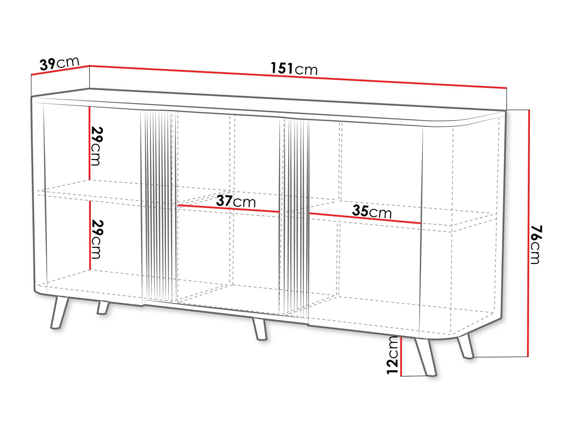 Dressoir Modus (Kasjmier + Zwart)