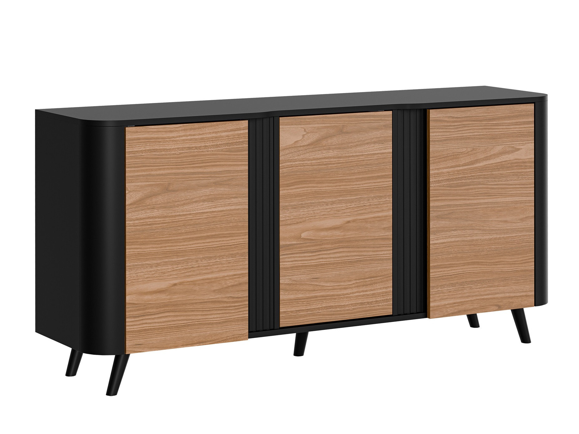 Dressoir Modus (Zwart + Notenhout)