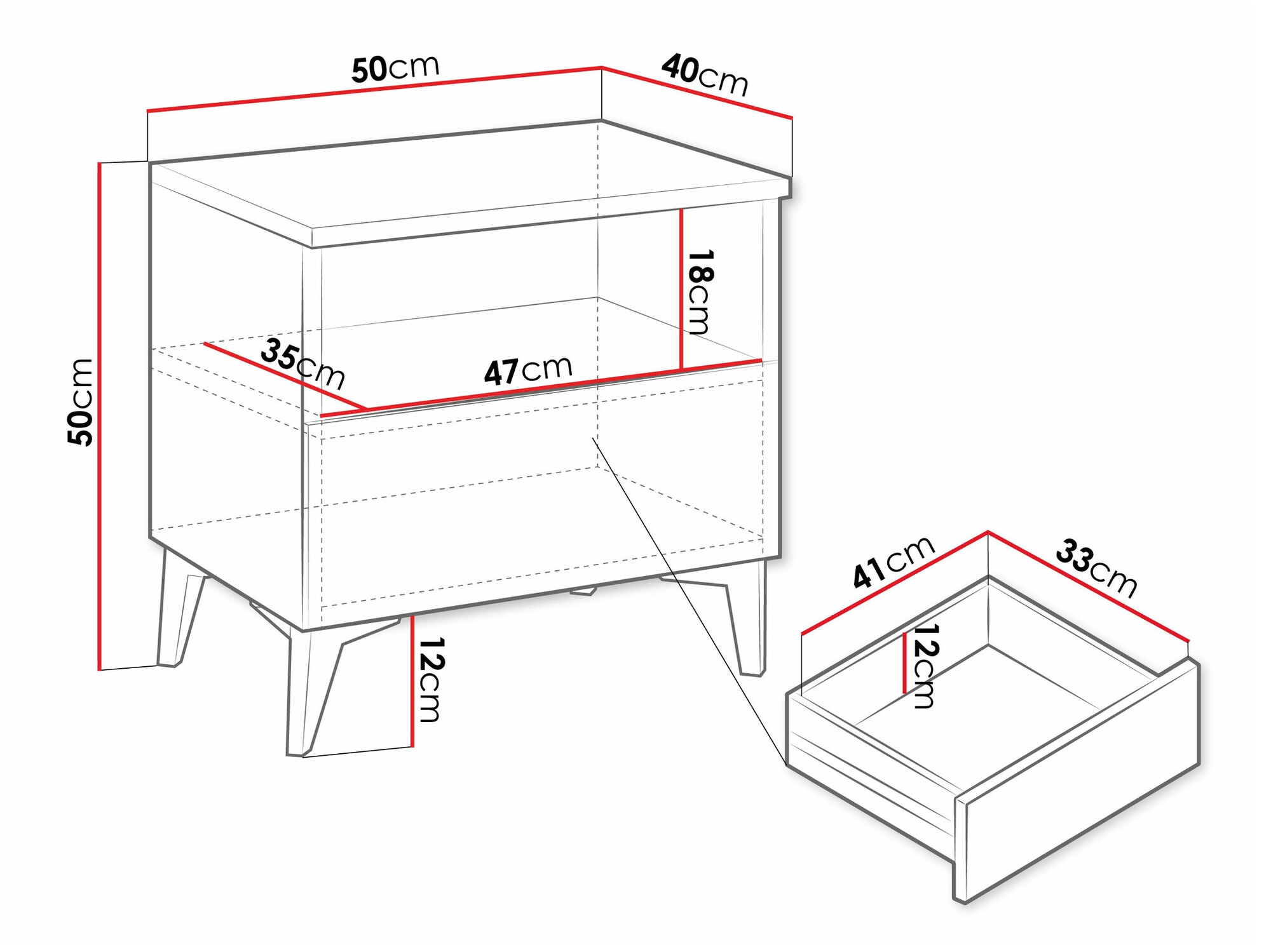 Nachtkastje Comfivo 493 (Beige + Glans beige)