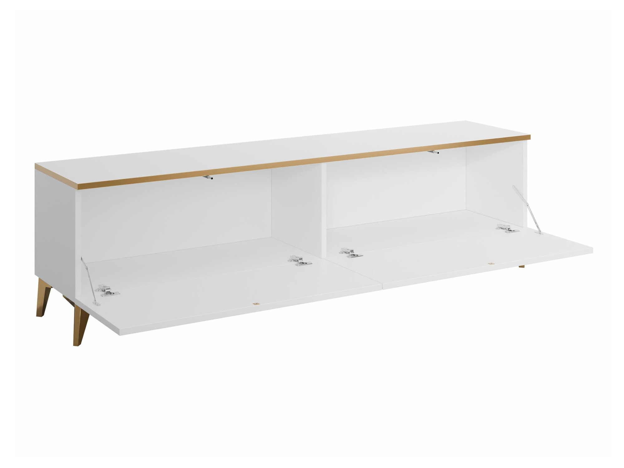 TV-meubel Comfivo 491 (Wit + Glanzend wit)