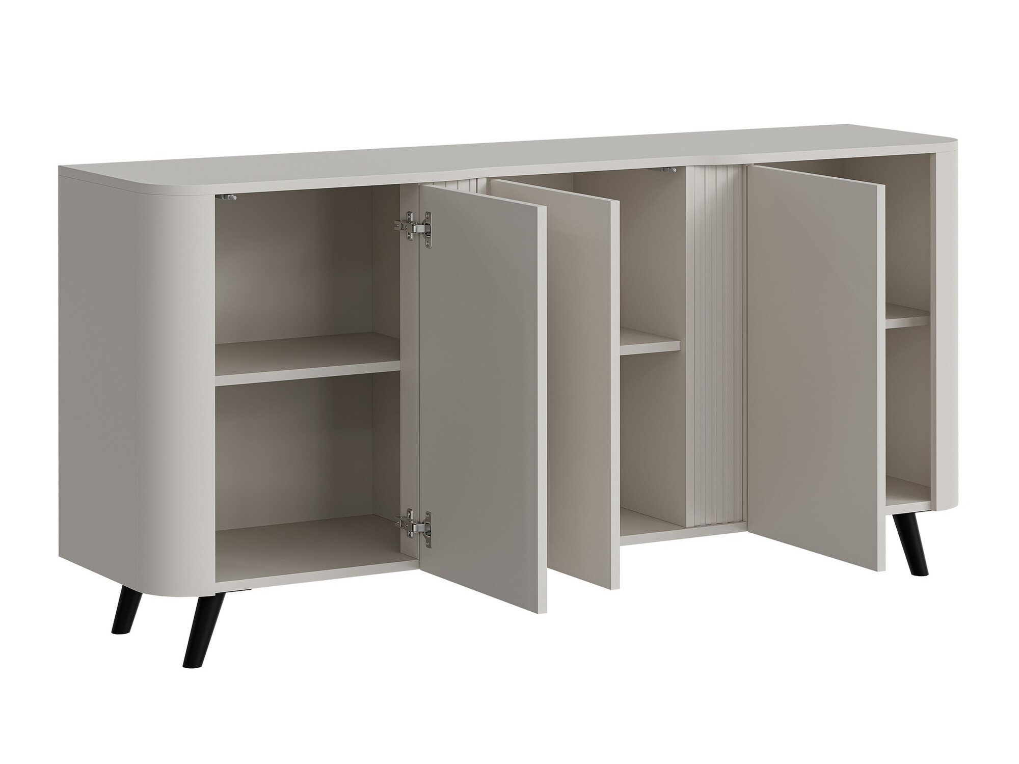 Woonkamerset Charlotte 204 (Zwart + Notenhout)