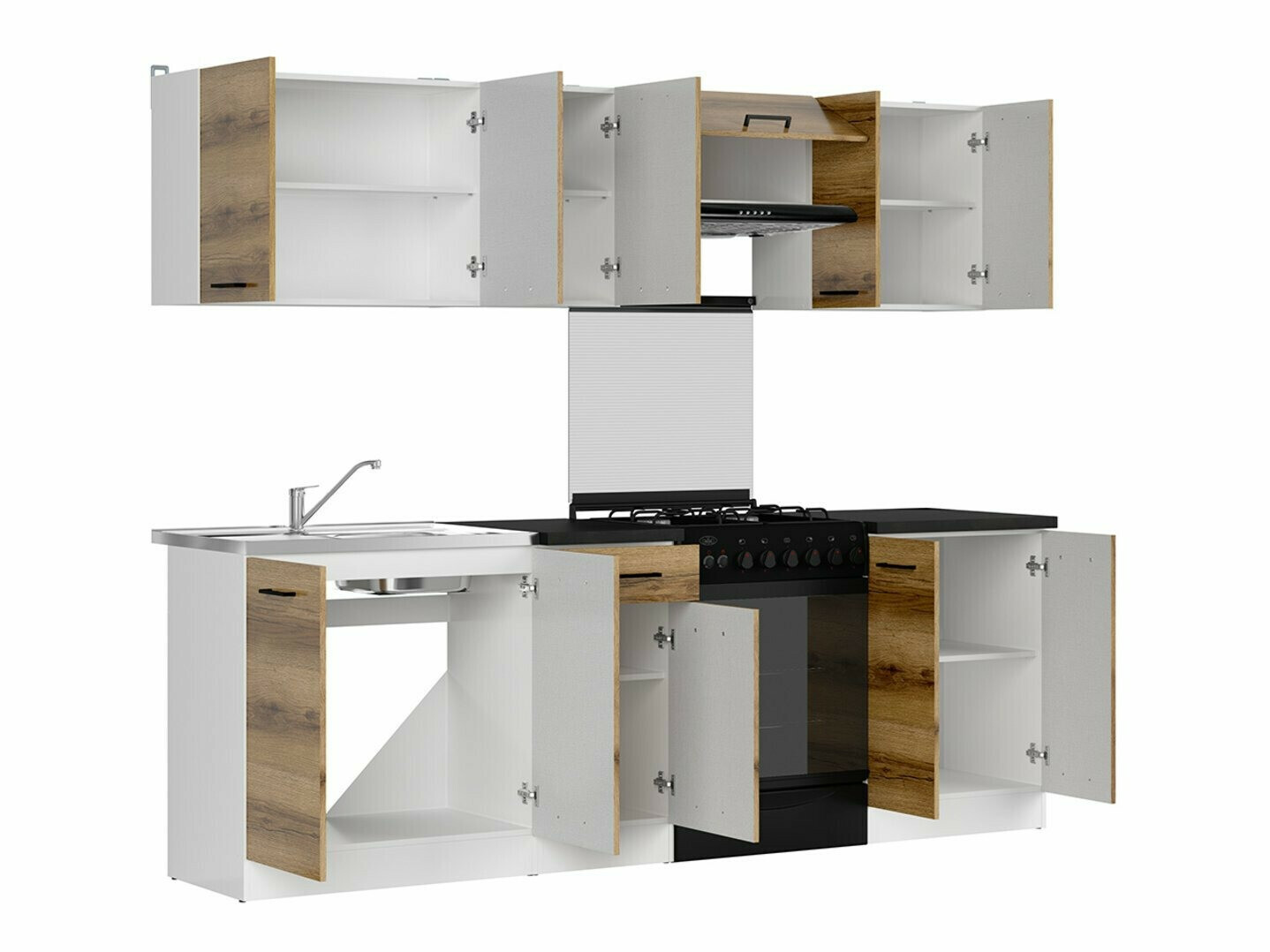 Keukenset Boston 498 (Donker delano-eik)