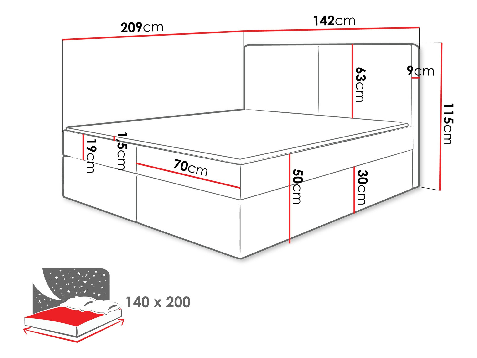 Boxspring Zanesville 100 (Manila 14)