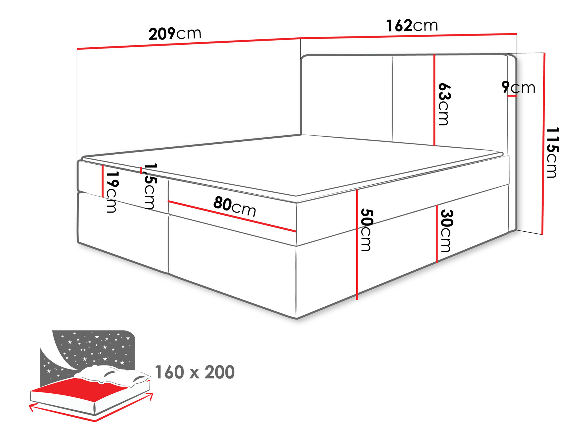Boxspring Zanesville 100 (Manila 14)