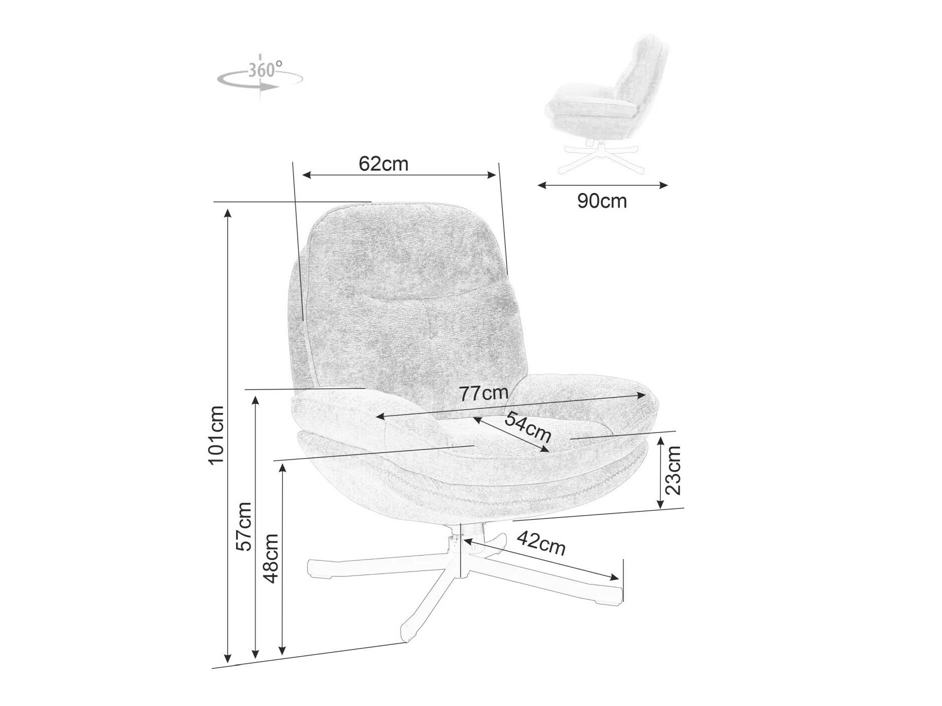 Fauteuil Detroit 507 (Grijs)