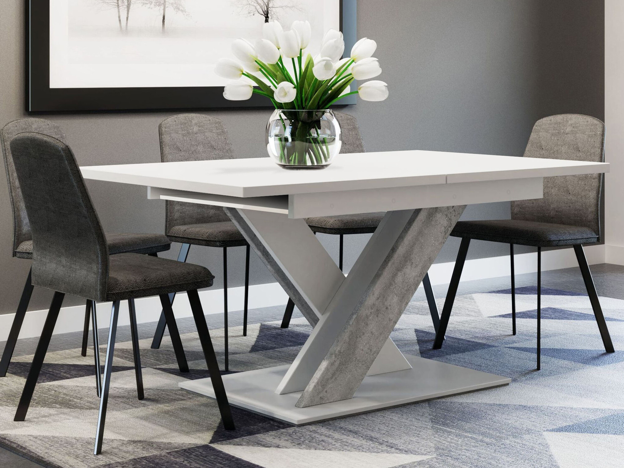 Tafel Goodyear 103 (Wit + Beton)