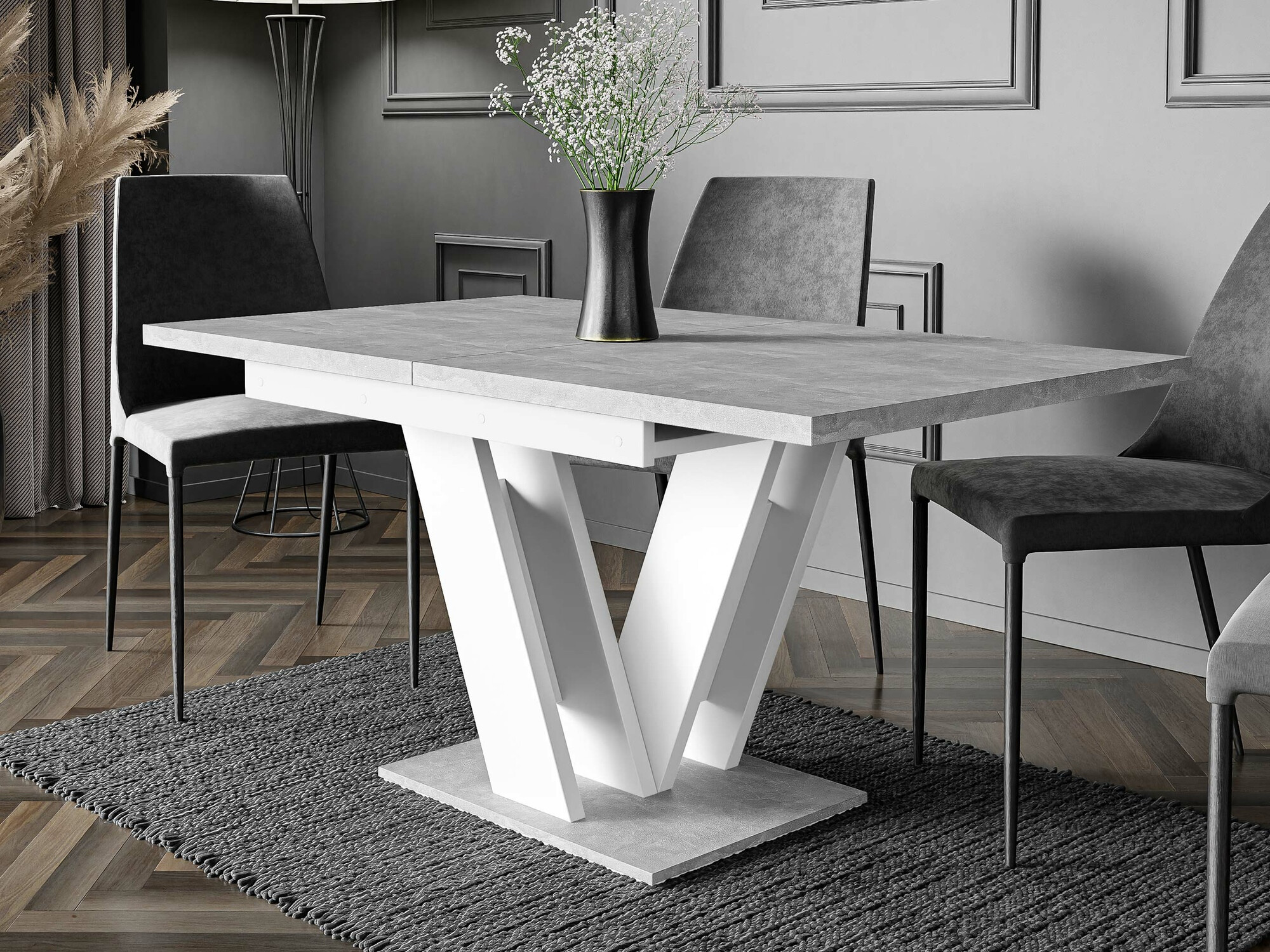 Tafel Goodyear 104 (Wit + Beton)