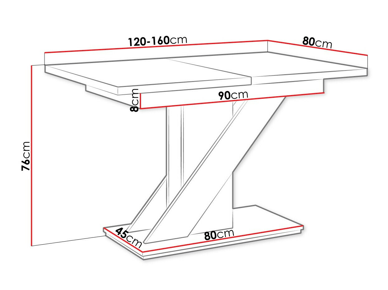 Tafel Goodyear 105 (Glanzend wit + Glanzend zwart)