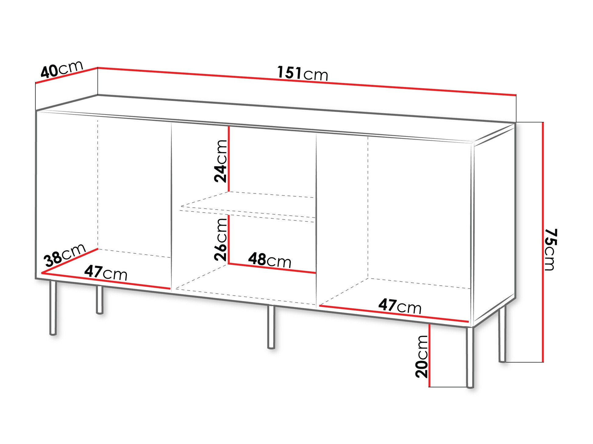 Dressoir Evavese 100 (Beige)