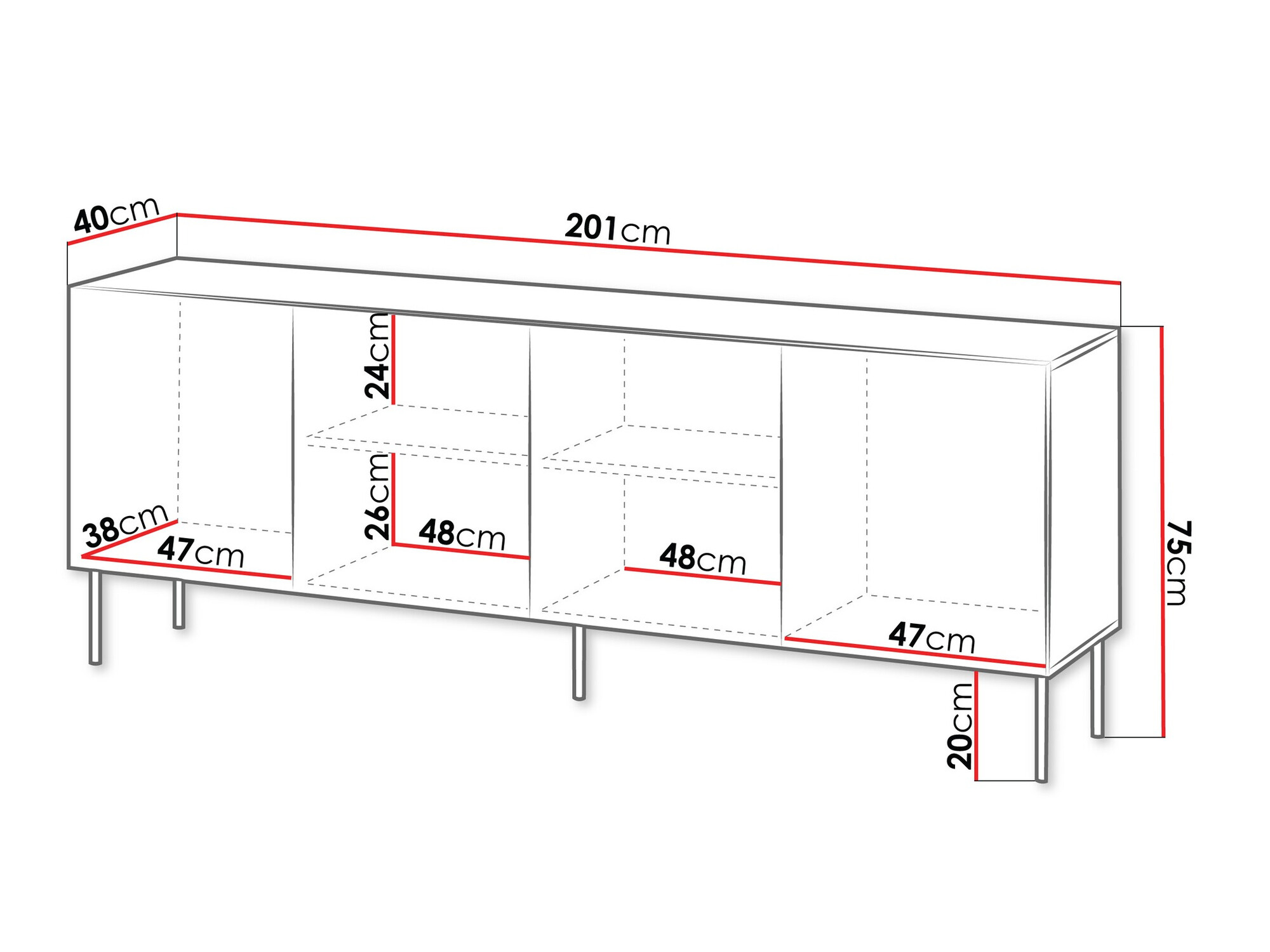 Dressoir Evavese 101 (Zwart)