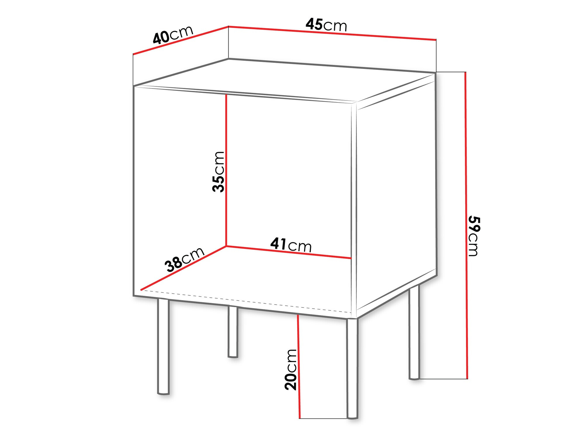 Een set nachtkastjes Evavese 104 (Zwart)