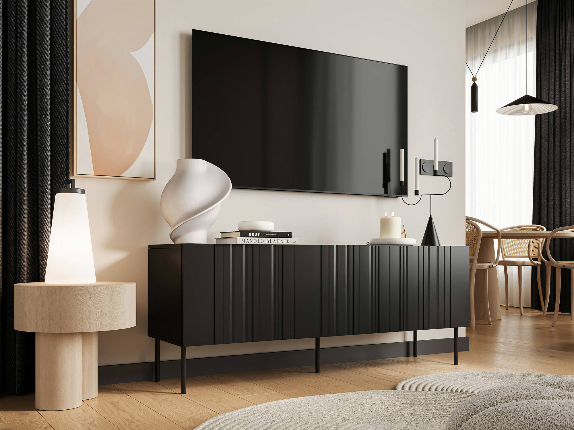 TV-meubel Evavese 102 (Zwart)