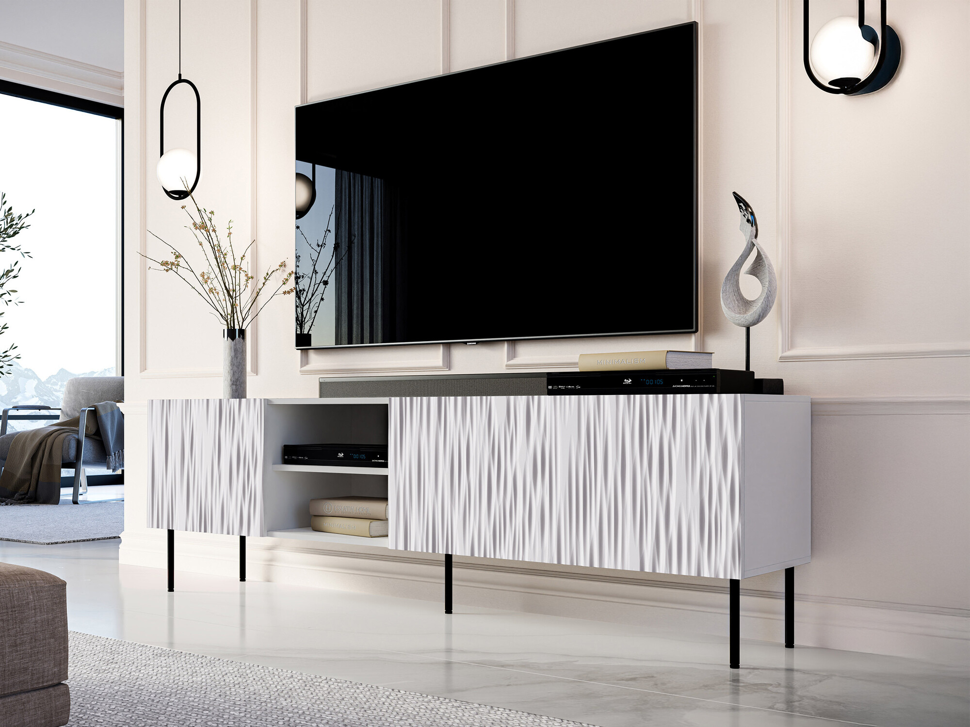TV-meubel Lorelbo 103 (Wit + Zwart)