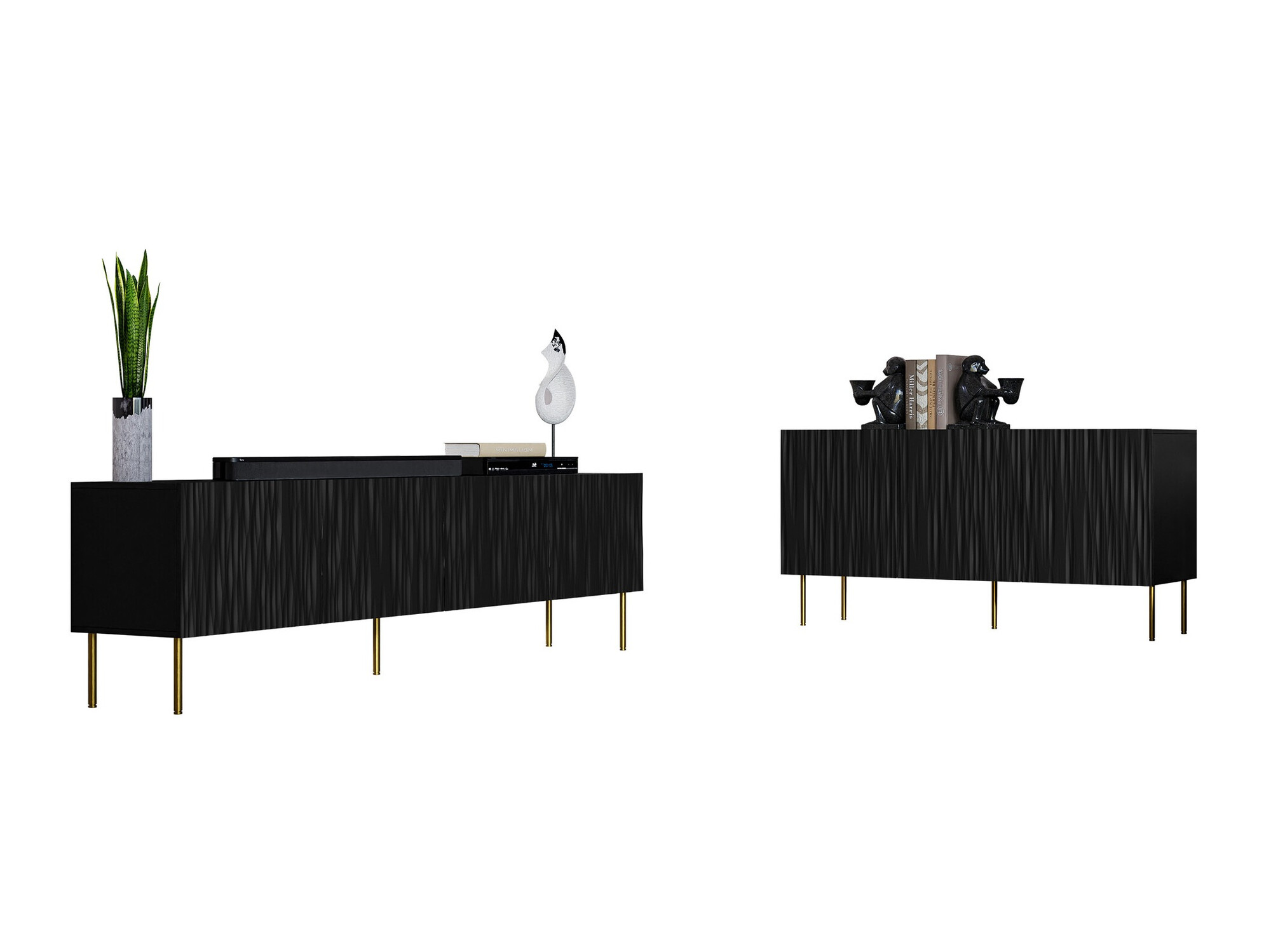 Woonkamerset Lorelbo 104 (Zwart + Gouden)