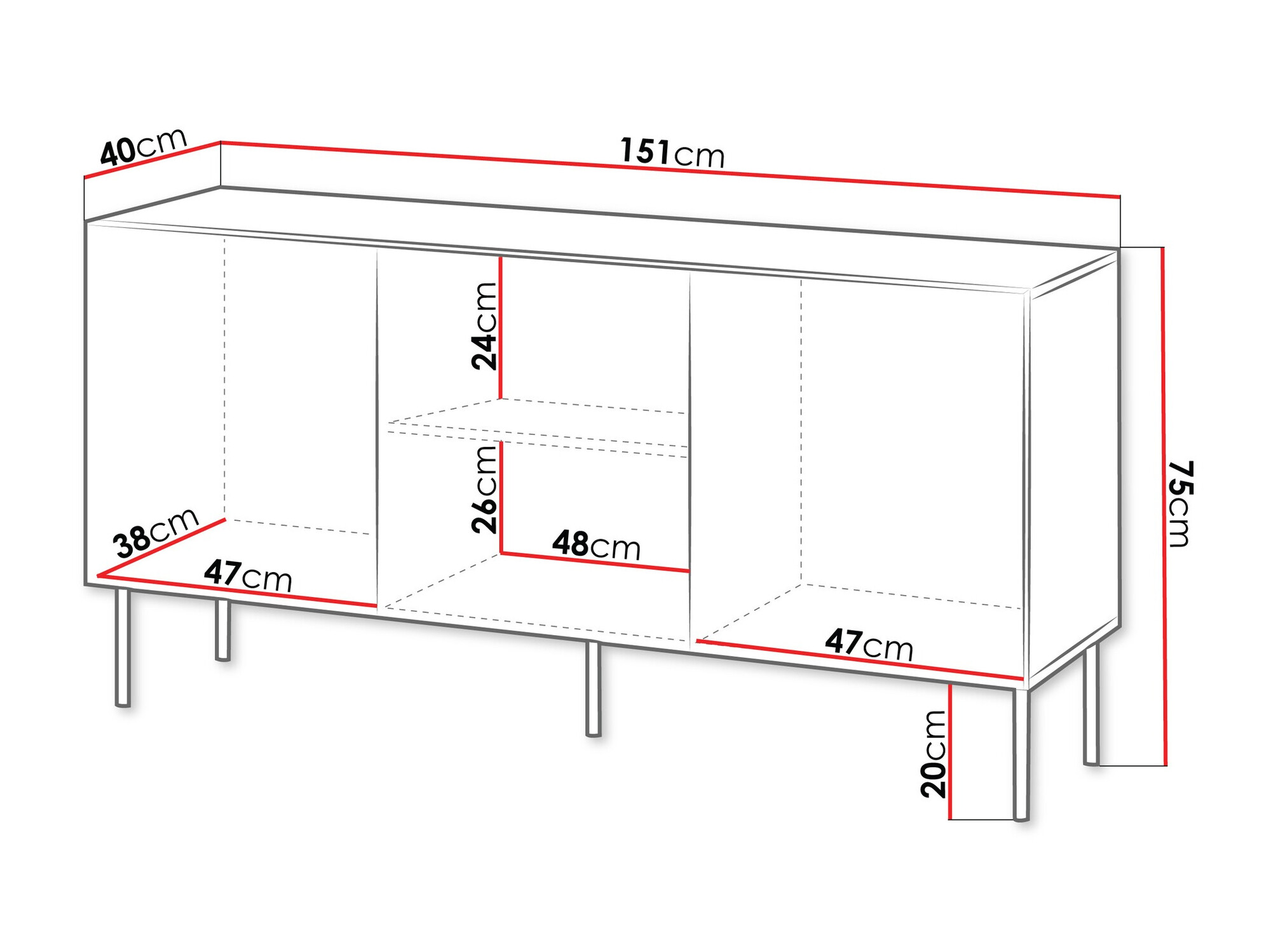 Dressoir Tolfelo 100 (Zwart)