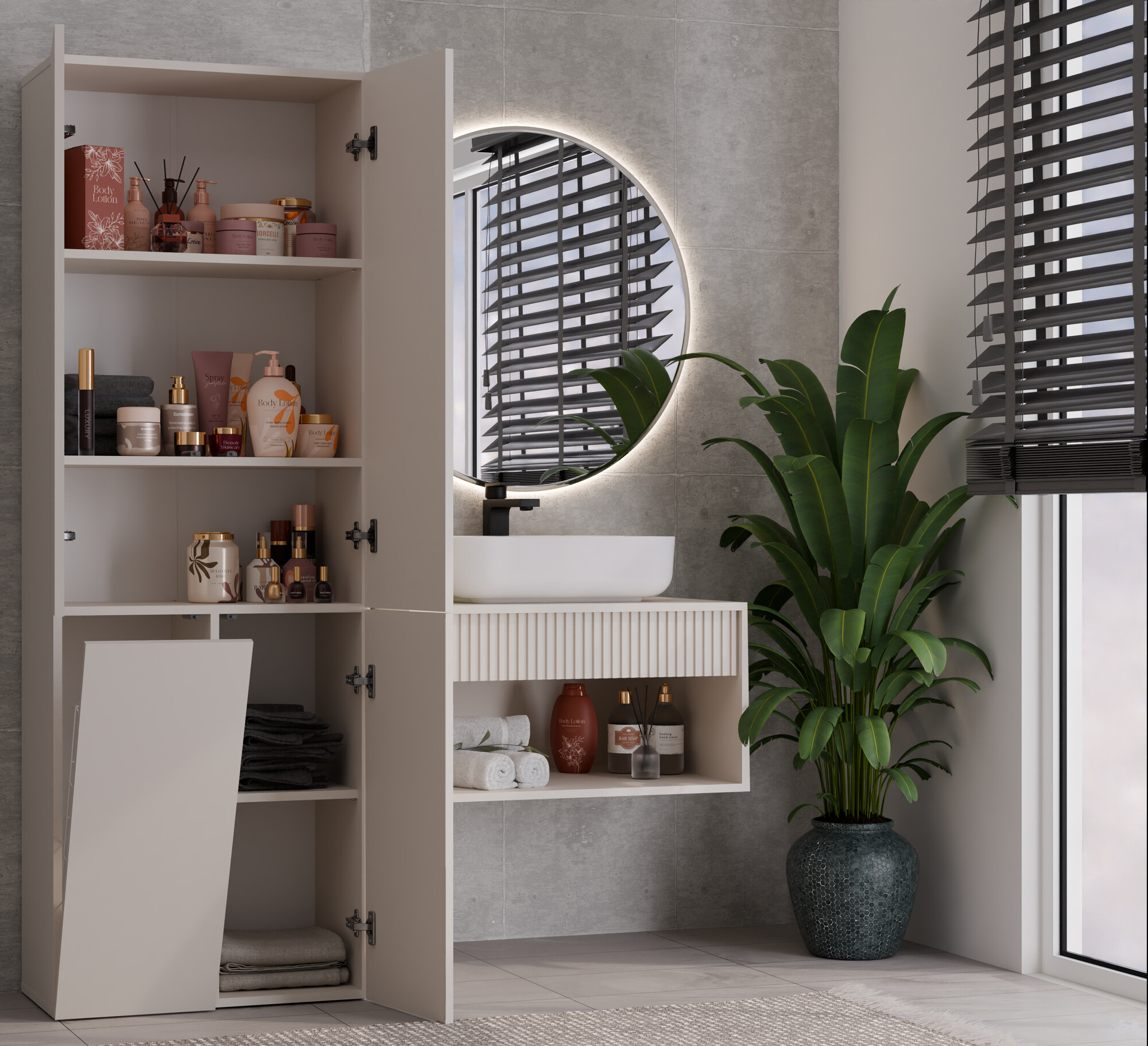 Staand badkamermeubel Nolmaru 100 (Kasjmier)