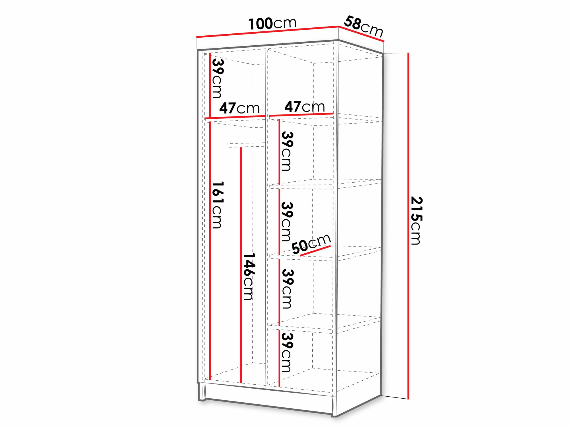 Kledingkast Closico 193 (Kasjmier + Gouden)
