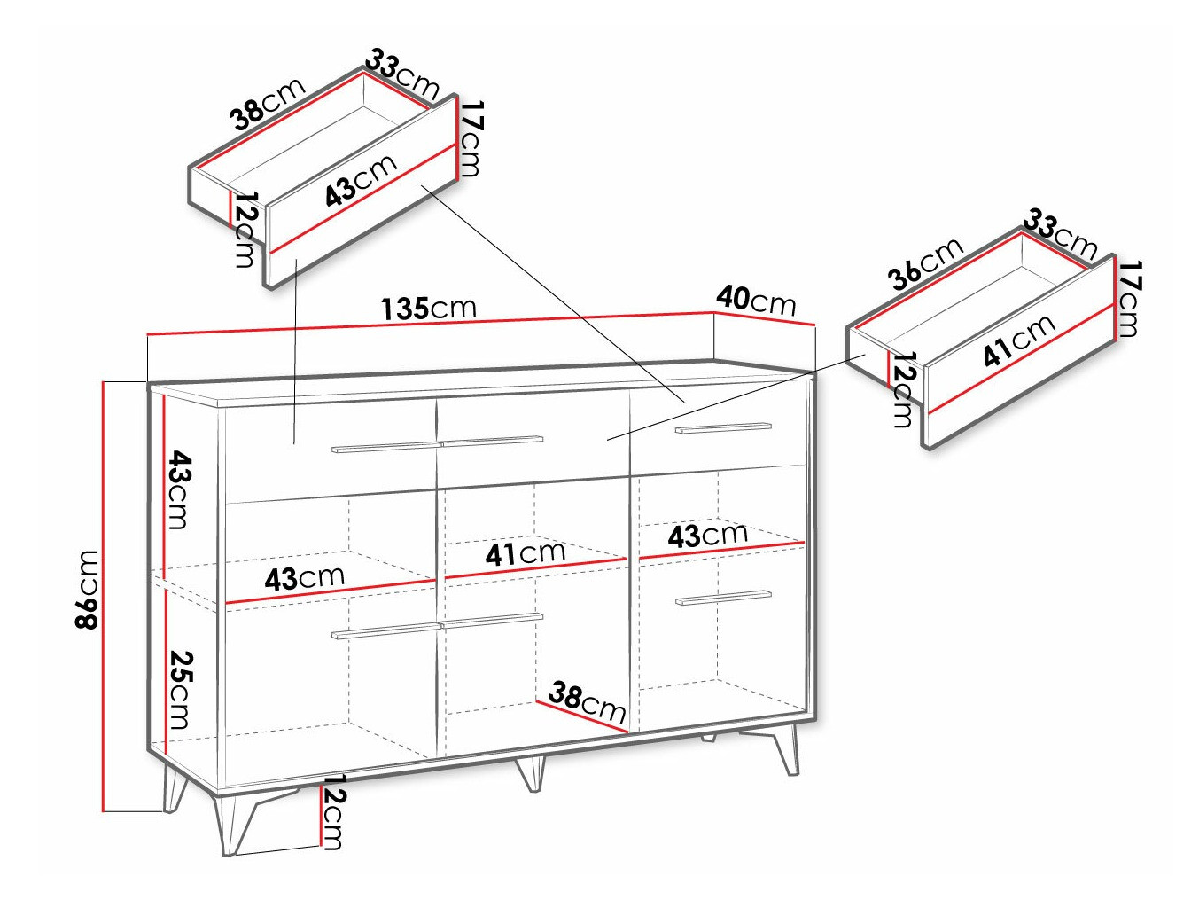 Ladekast Avimora 100 (Notenhout)