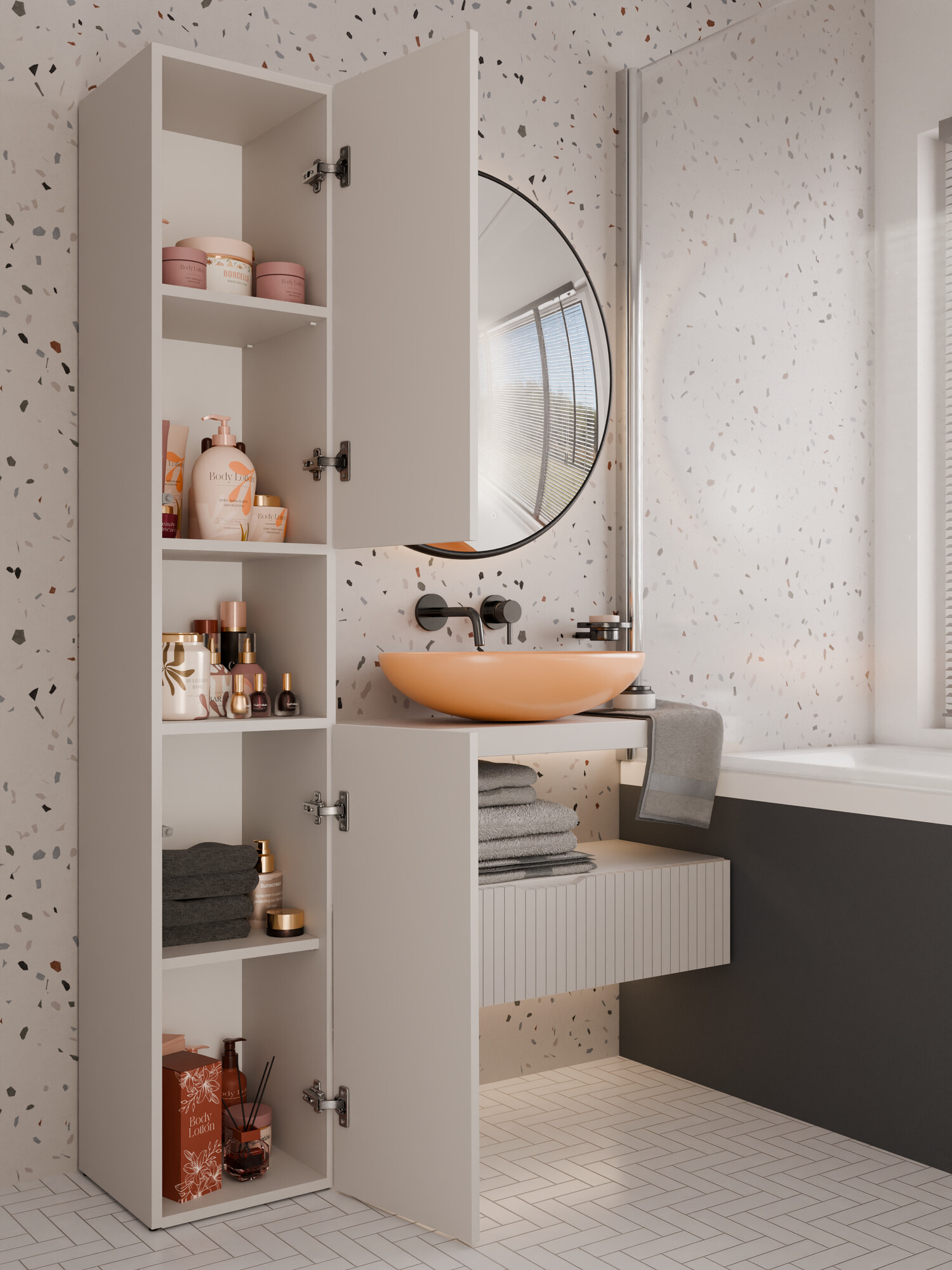 Staand badkamermeubel Nolmaru 104 (Kasjmier)