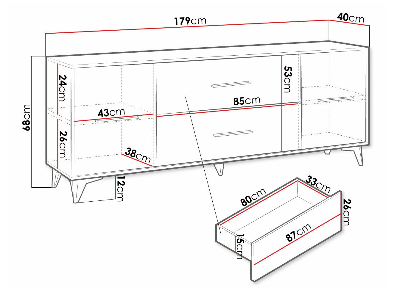 TV-meubel Avimora 103 (Notenhout)