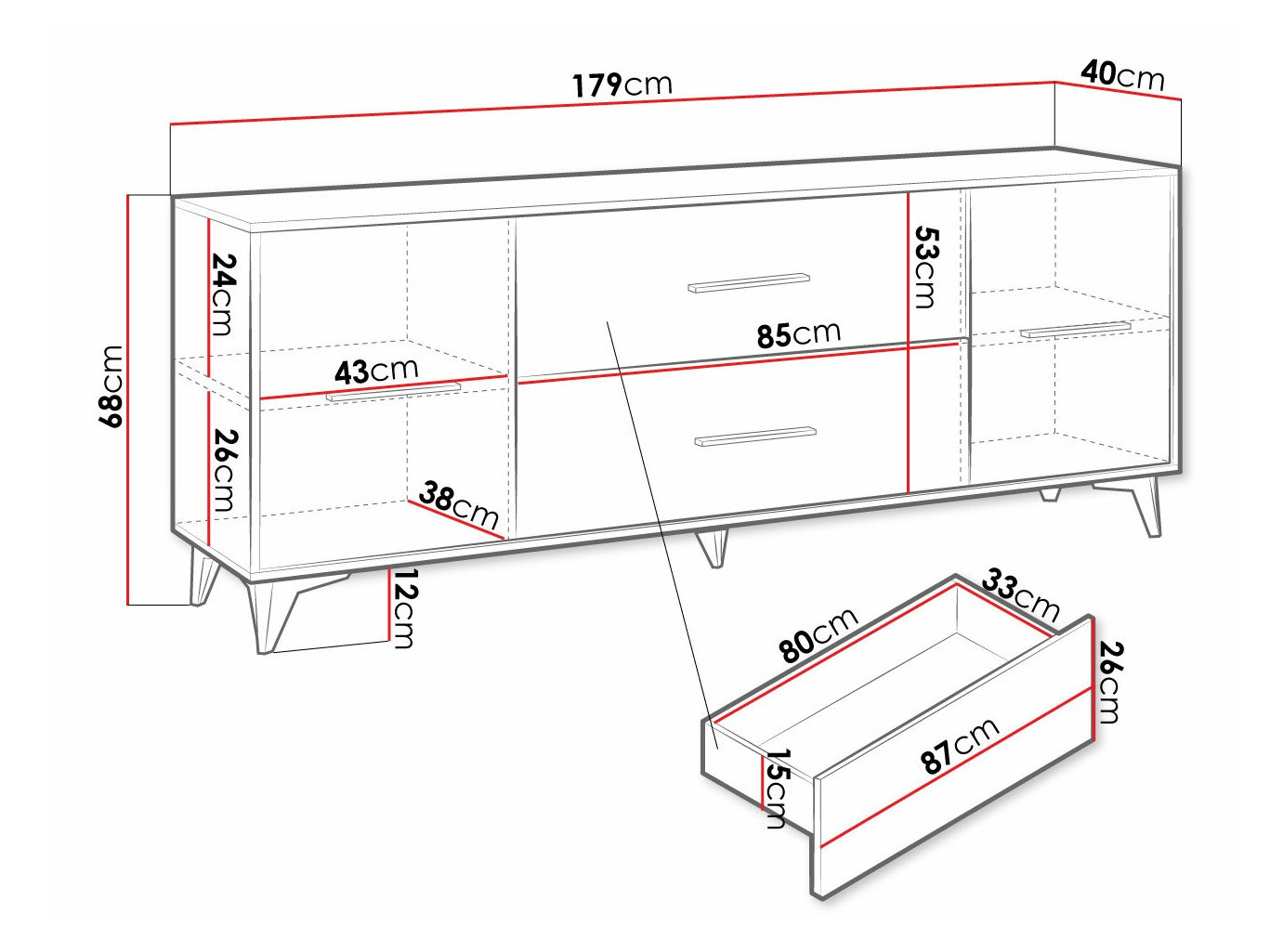 TV-meubel Avimora 103 (Riviera eiken)
