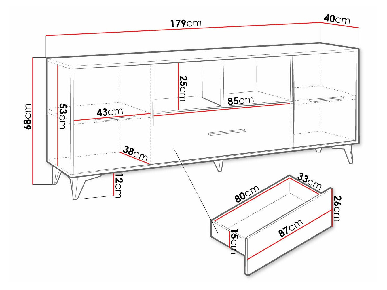 TV-meubel Avimora 110 (Notenhout)