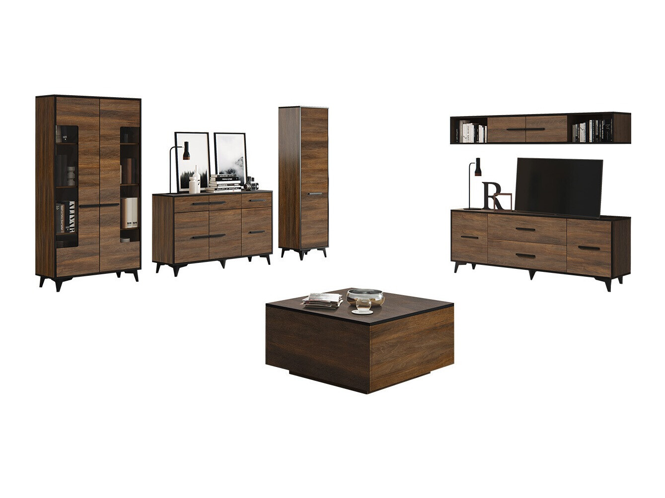 Woonkamerset Avimora 112 (Notenhout)