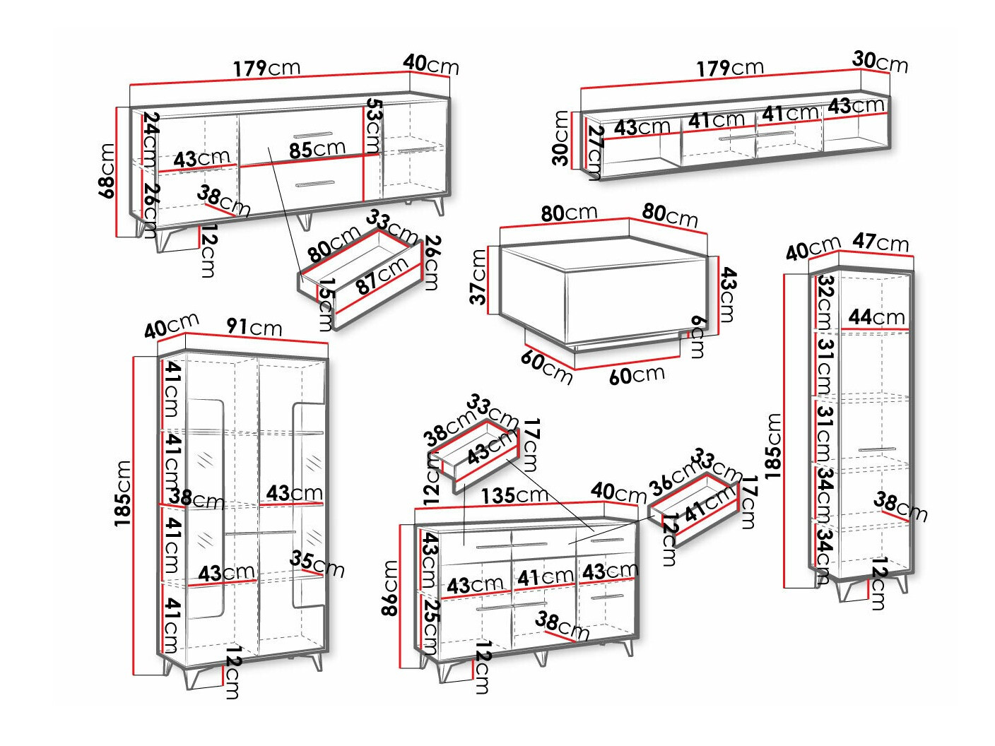 Woonkamerset Avimora 112 (Notenhout)