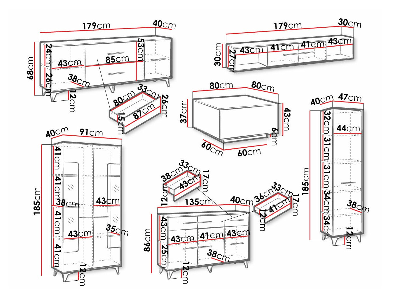 Woonkamerset Avimora 112 (Riviera eiken)