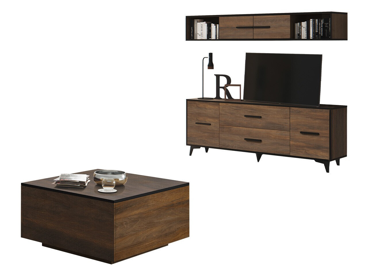 Woonkamerset Avimora 116 (Notenhout)