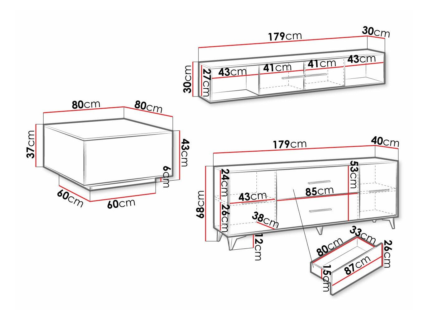 Woonkamerset Avimora 116 (Riviera eiken)