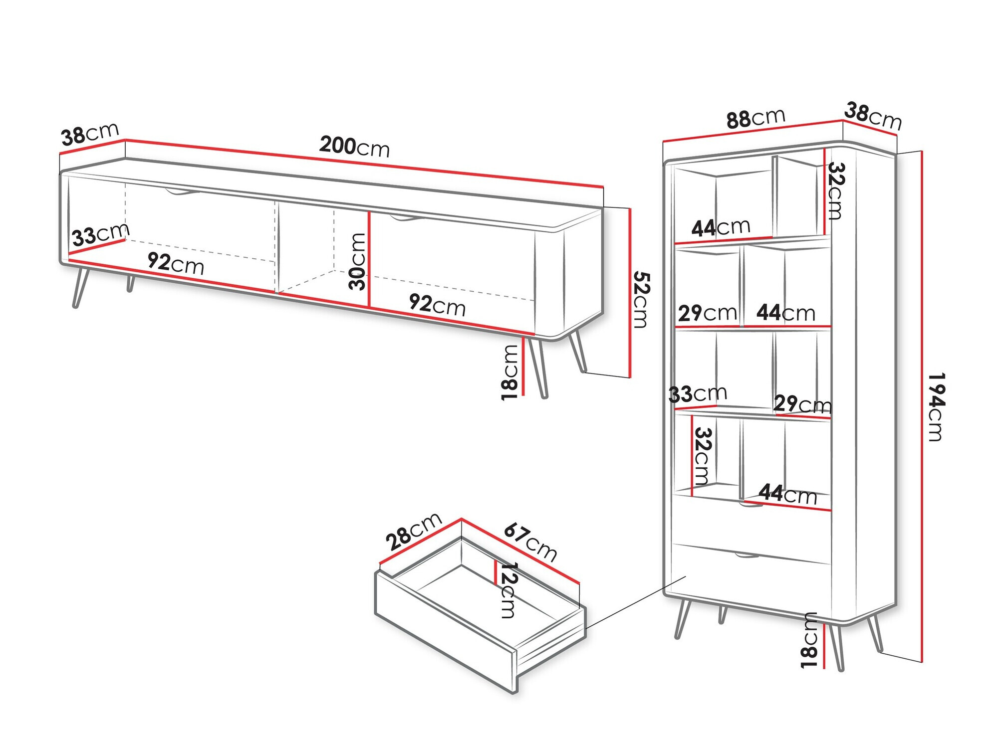 Woonkamerset Versoe 107 (Grafiet)
