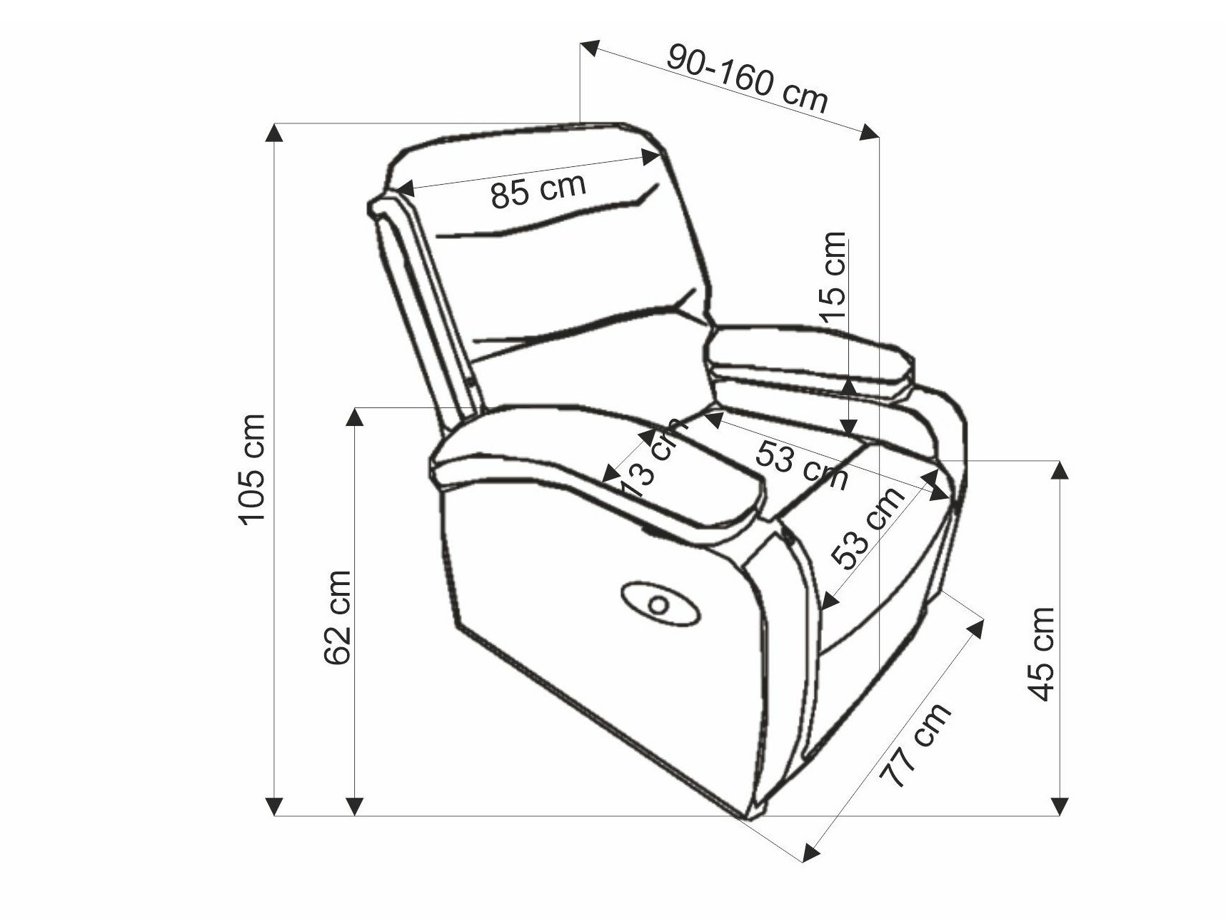 Relaxfauteuil Houston Terra (Grijs)