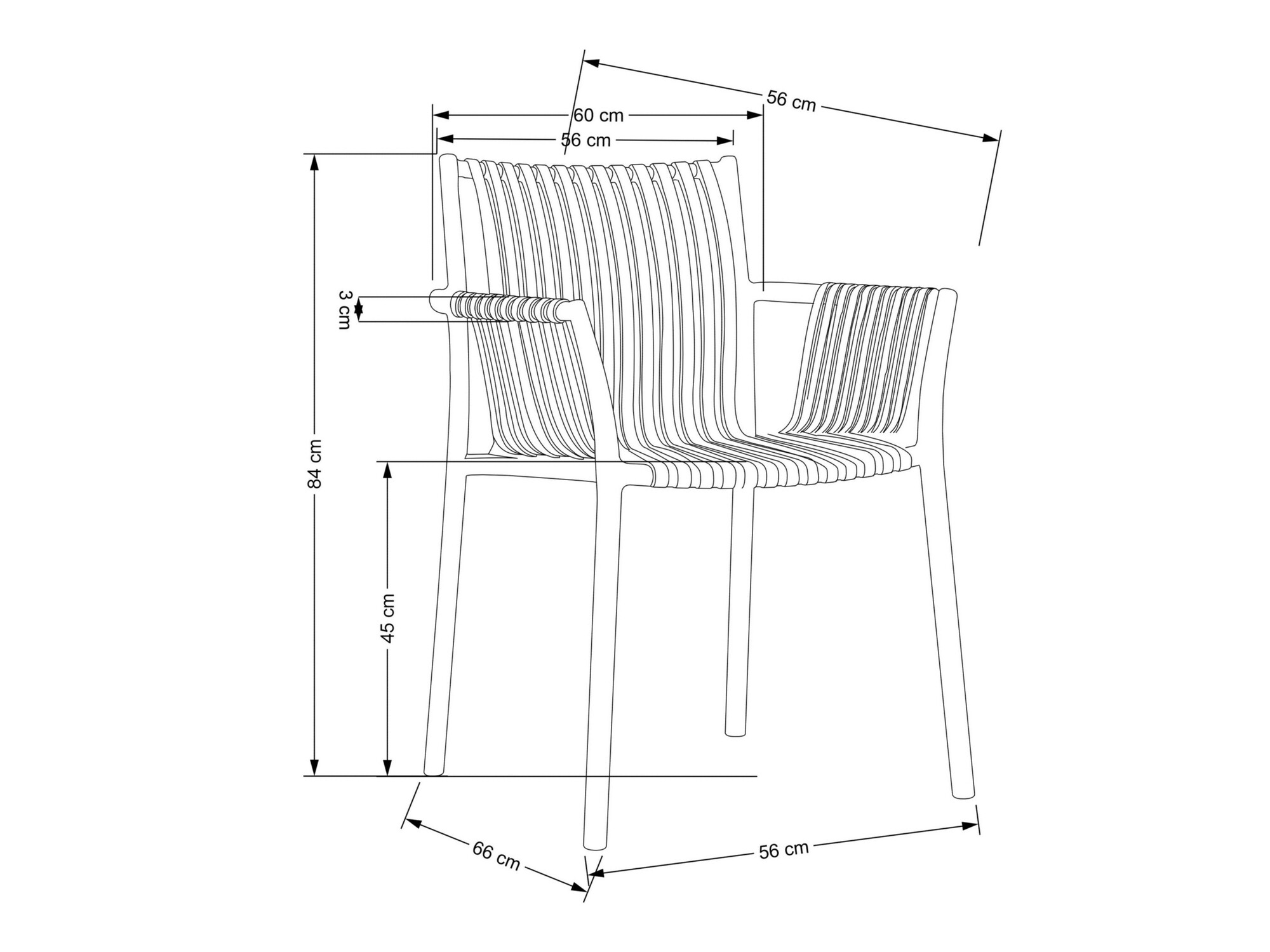 Stoel Houston 1852 (Zwart)