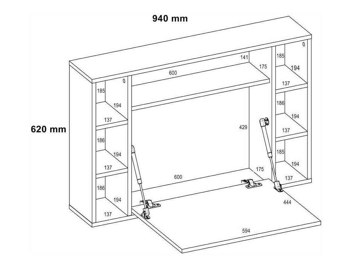 Bureau Buffalo 129 (Wit + Glanzend wit)