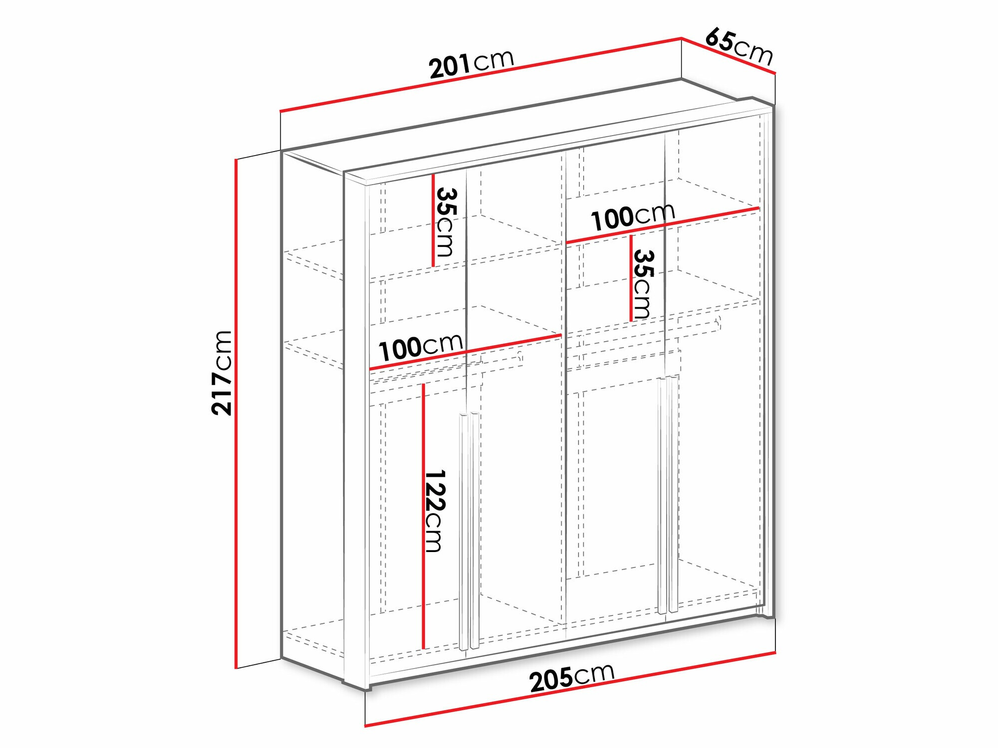 Kledingkast Calcalo 101 (Wit)