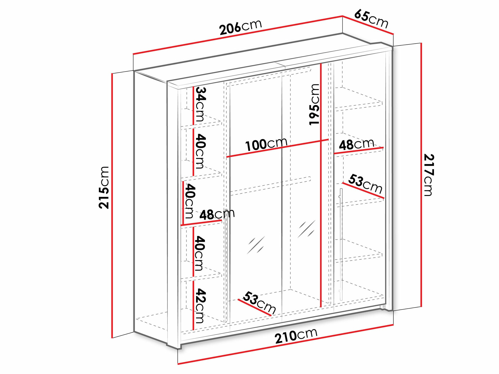 Kledingkast Honolulu 237 (Wit)