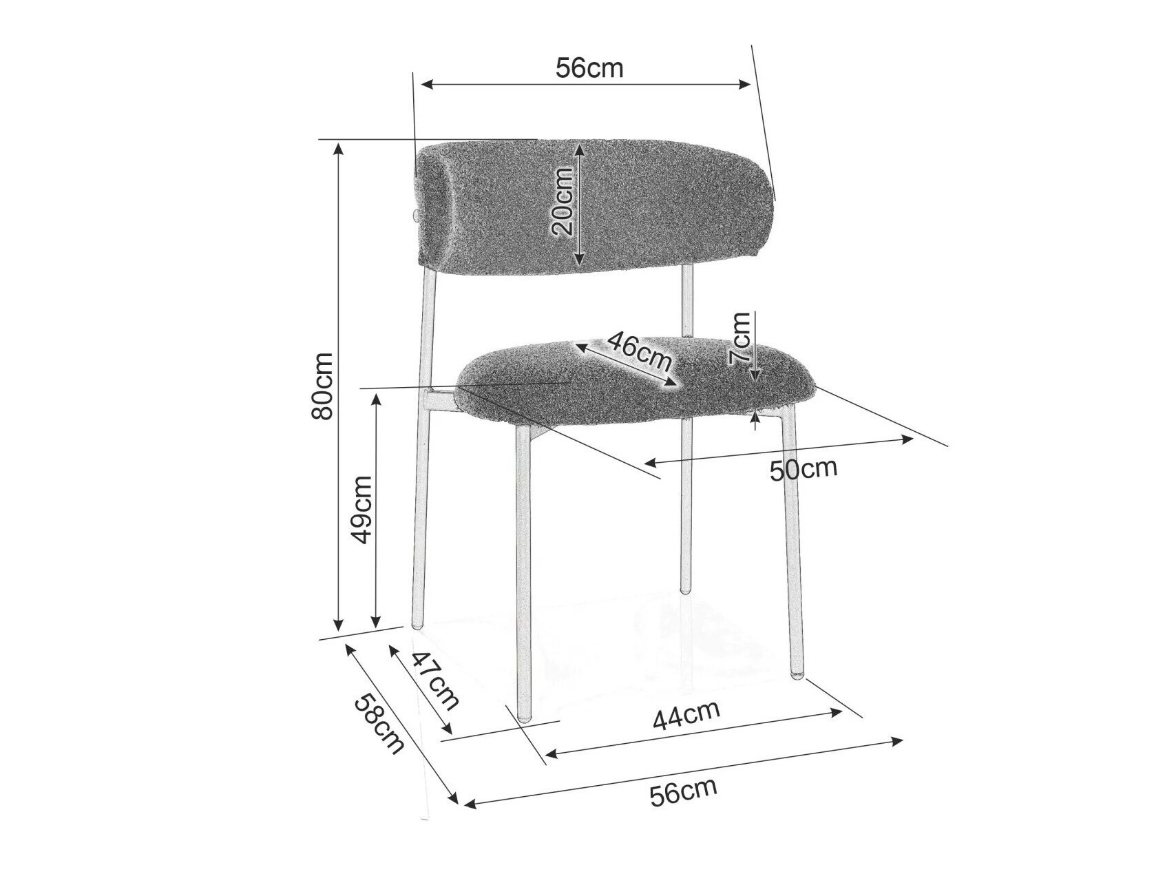 Stoel Detroit 802 (Grijs + Zwart)