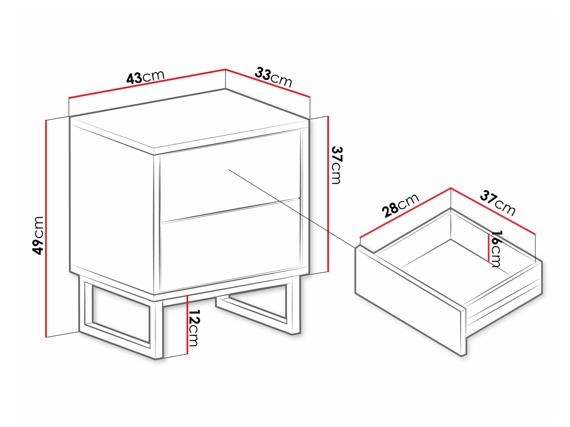 Nachtkastje Calcalo 104 (Beige)