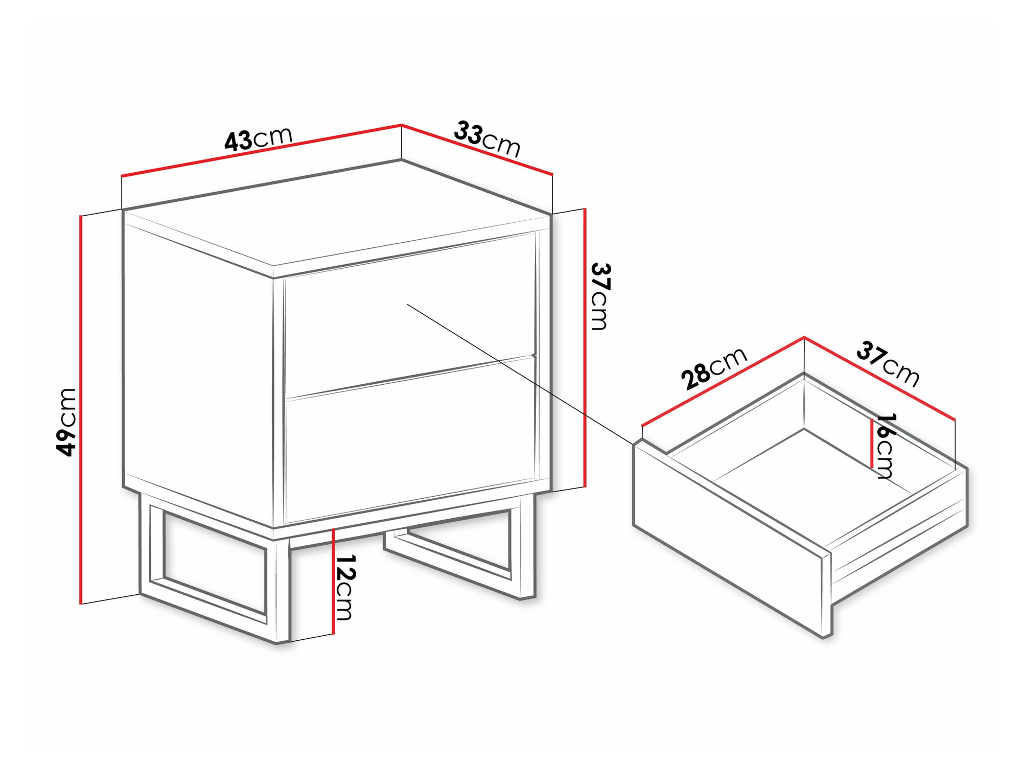 Nachtkastje Calcalo 104 (Groen)