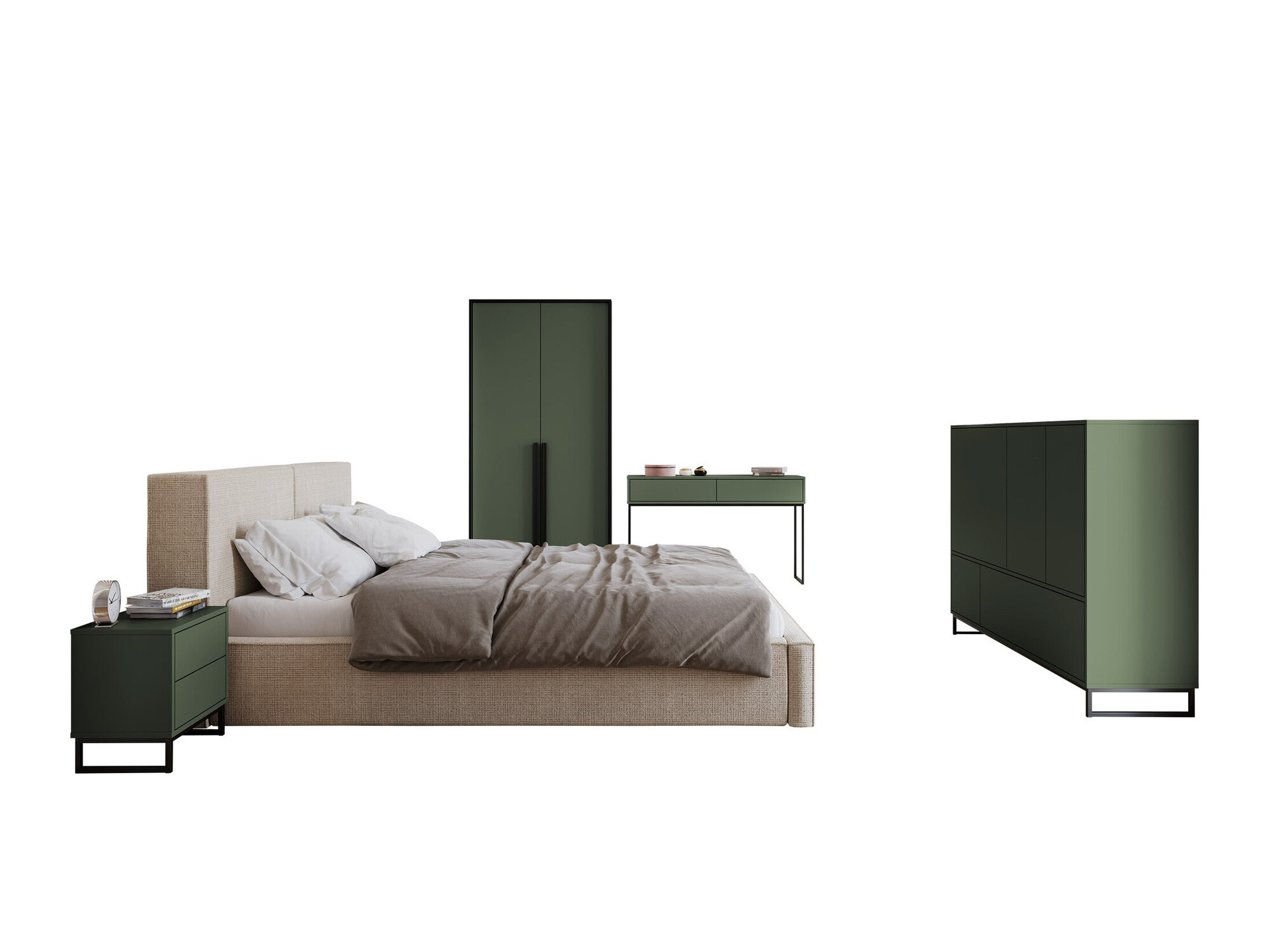 Slaapkamer set Calcalo 110 (Groen)