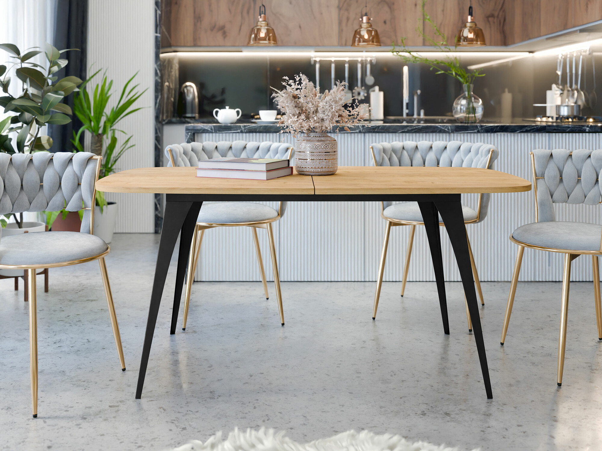 Tafel Oswego 131 (Ambachtelijke gouden eik)