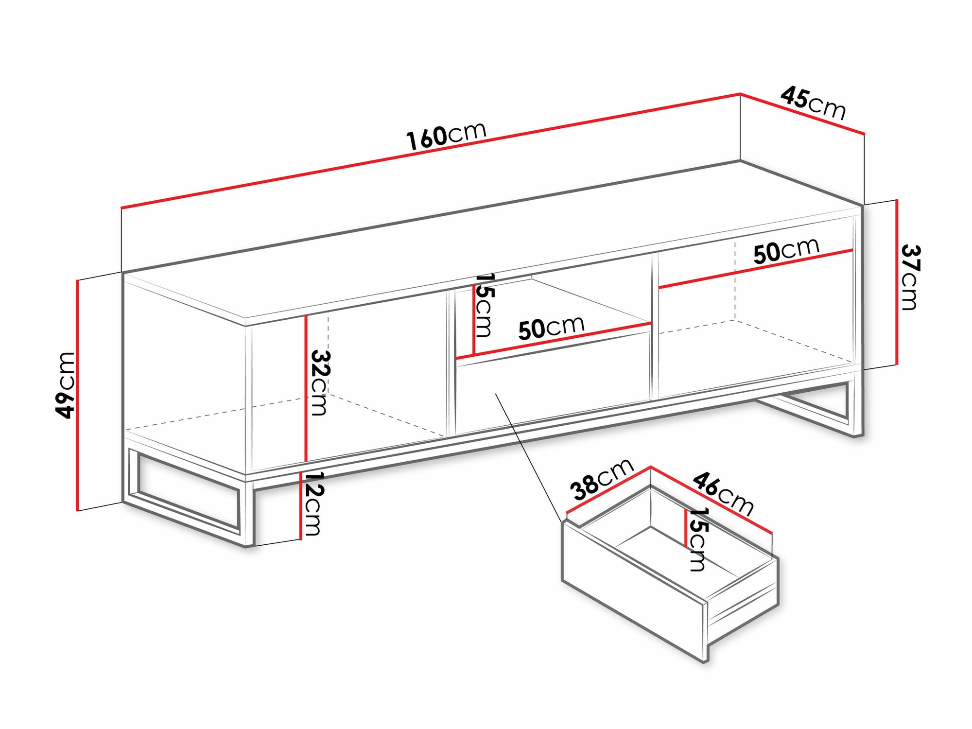 TV-meubel Calcalo 105 (Beige)