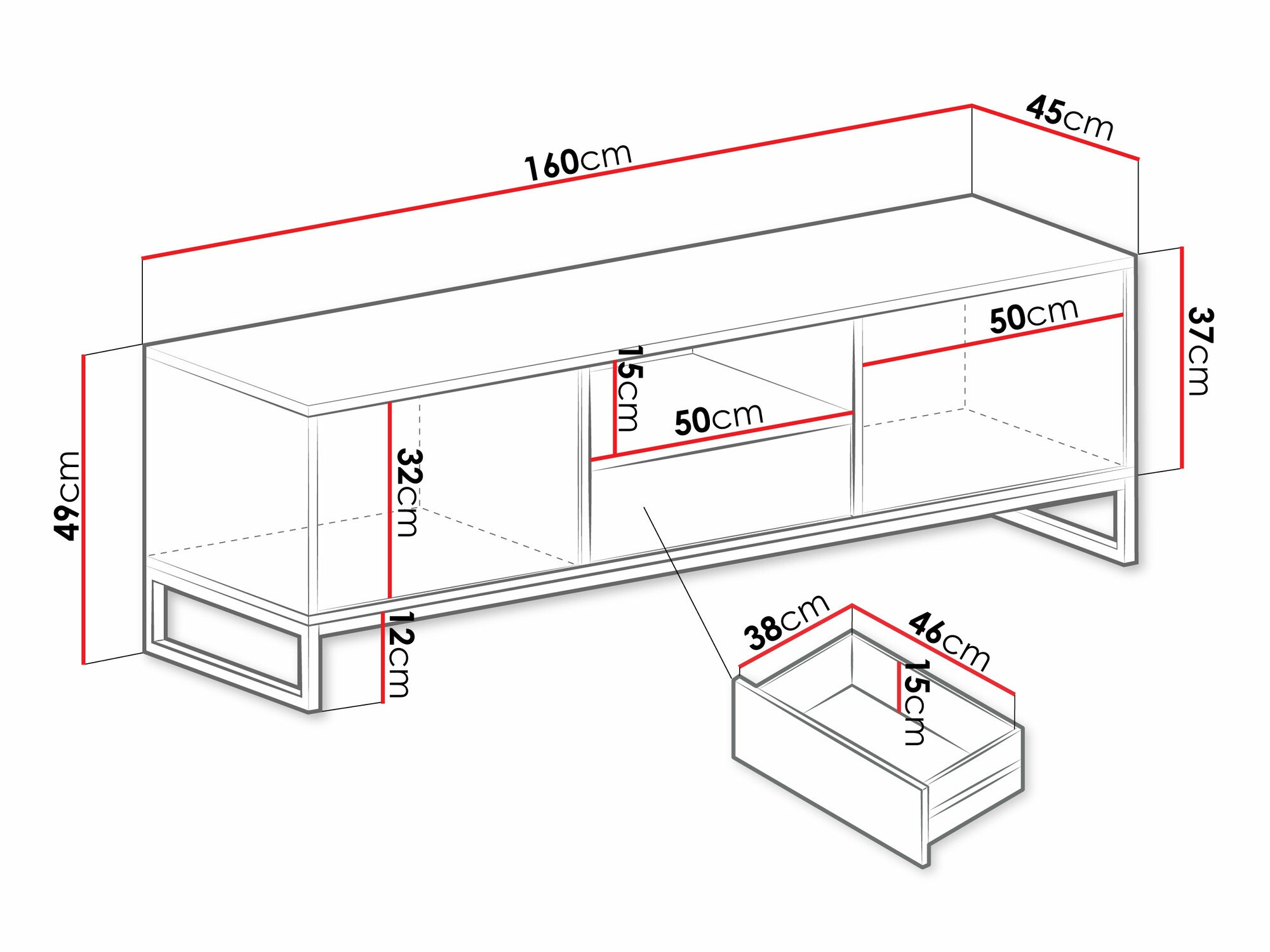 TV-meubel Calcalo 105 (Groen)