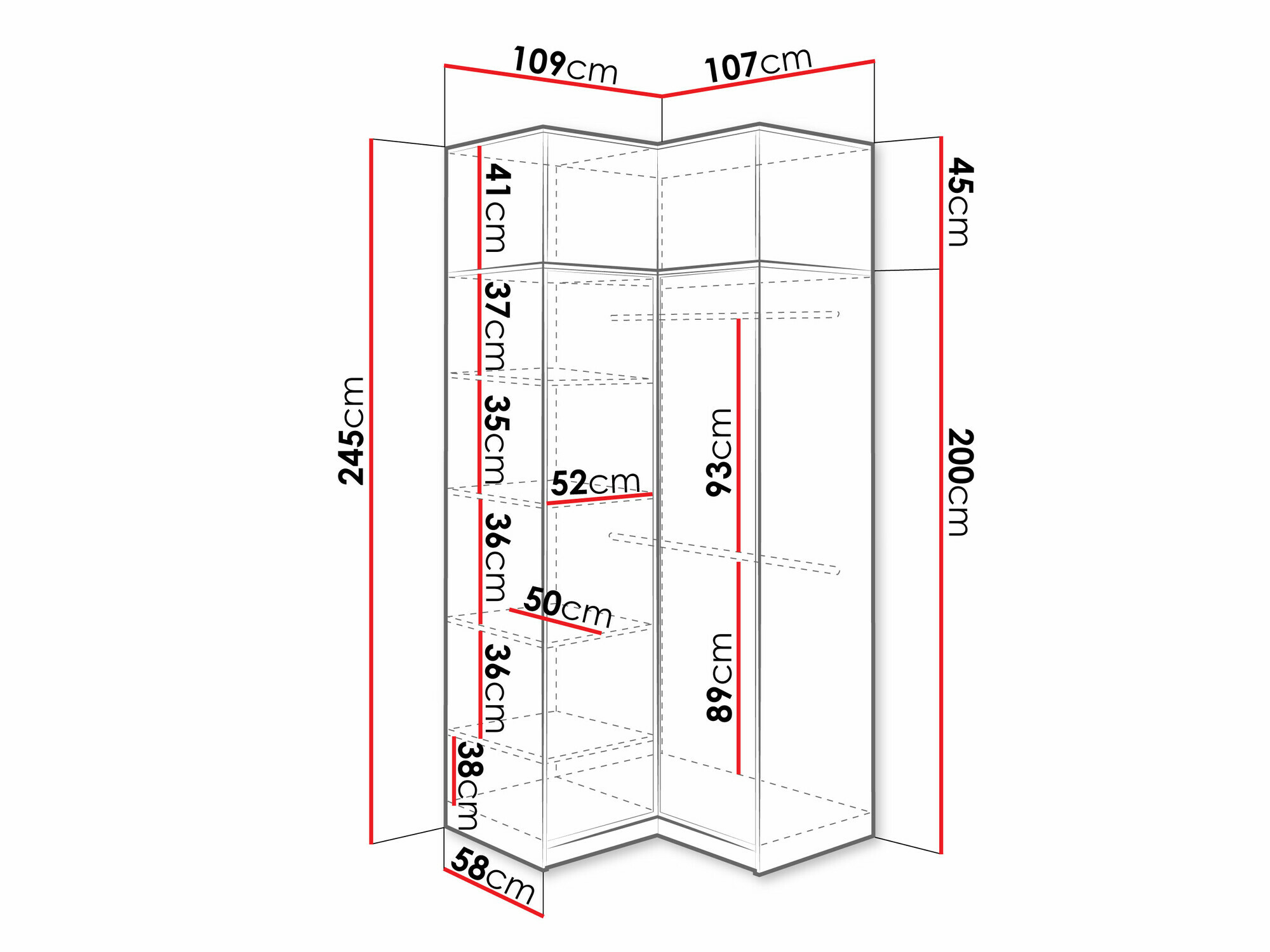 Hoekkledingkast Lombala 112